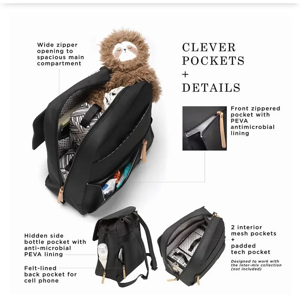 Petunia Pickle Bottom | Meta Backpack Matte Black Diaper Bag